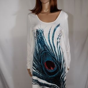 Above the knee, off white size large dress